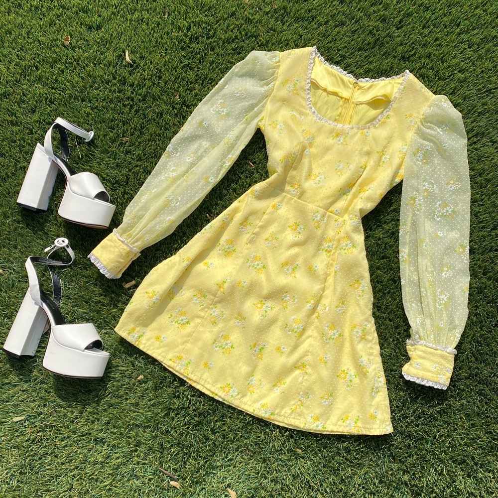 Yellow vintage dress